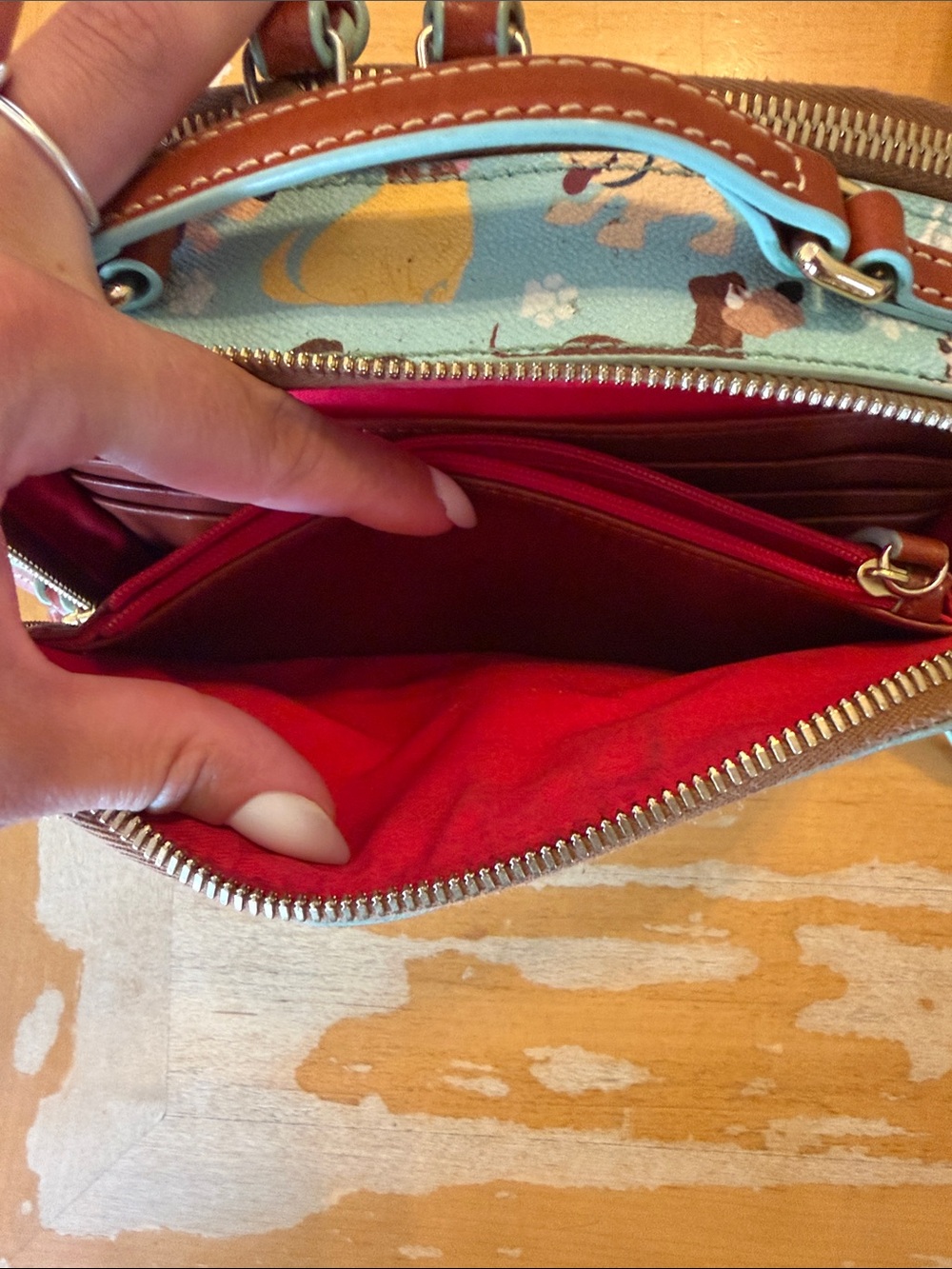 Dooney & Bourke Small Pets Print Purse - Light Blue - Picture 6 of 9